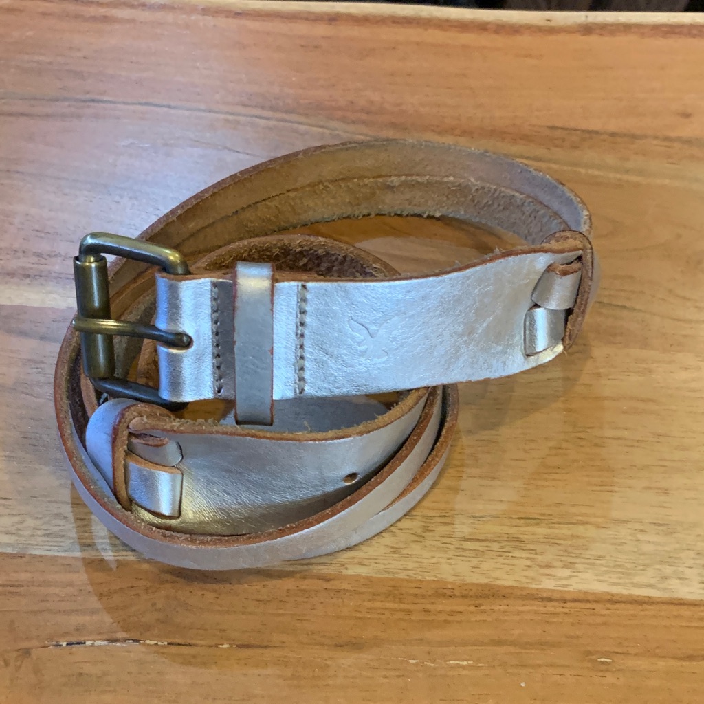 American Eagle Outfitters Silver Leather Belt
